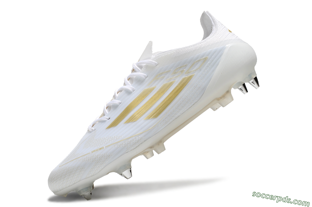 Adidas F50 Elite SG Low-Tops Football Boots - White/Gold/Silver 5
