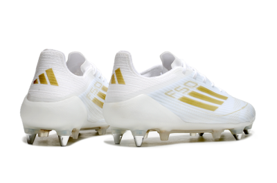 Adidas F50 Elite SG Low-Tops Football Boots - White/Gold/Silver