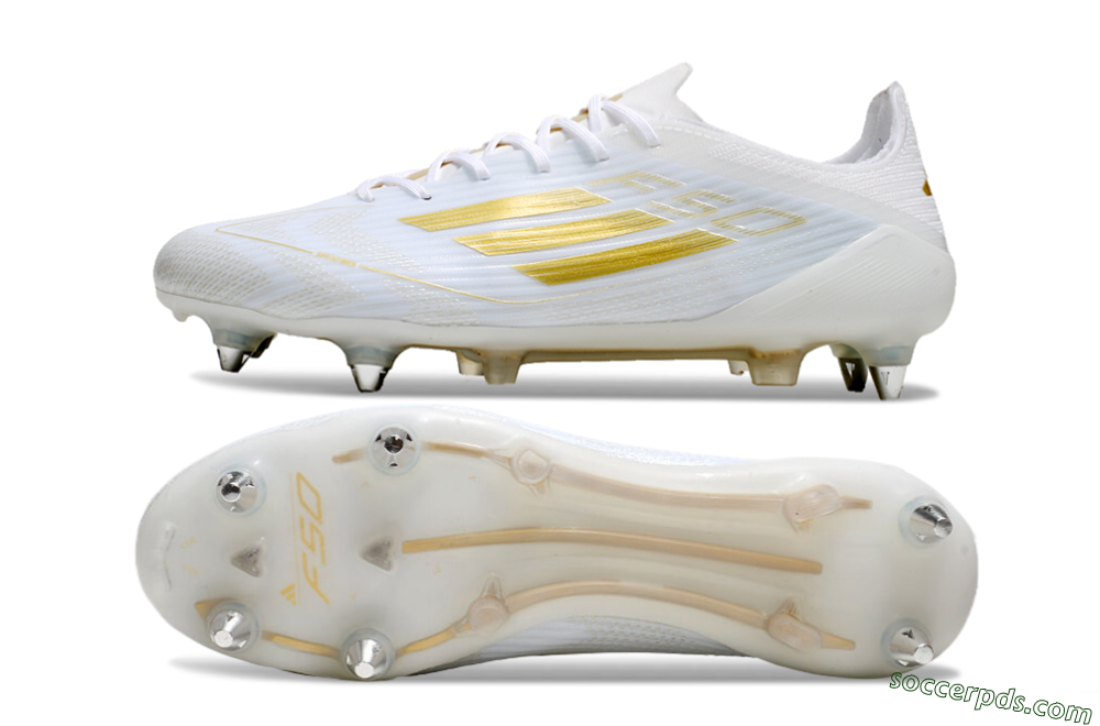 Adidas F50 Elite SG Low-Tops Football Boots - White/Gold/Silver 0