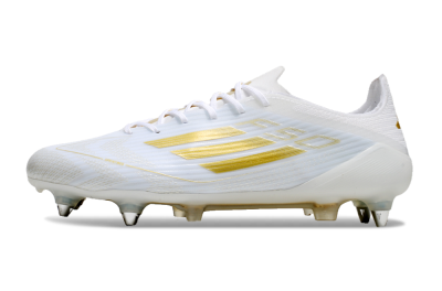 Adidas F50 Elite SG Low-Tops Football Boots - White/Gold/Silver
