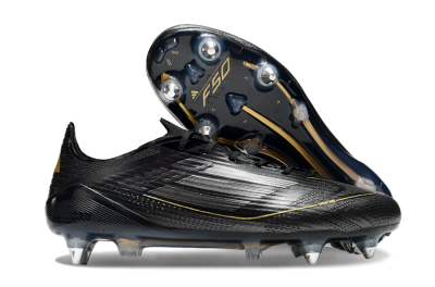 Adidas F50 Elite SG Low-Tops Football Boots - Black/Gold/Silver