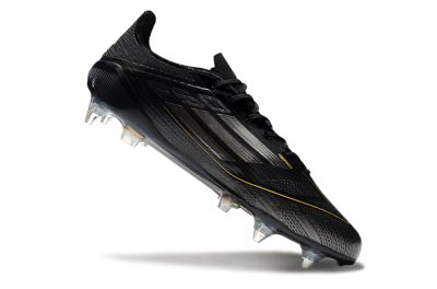 Adidas F50 Elite SG Low-Tops Football Boots - Black/Gold/Silver