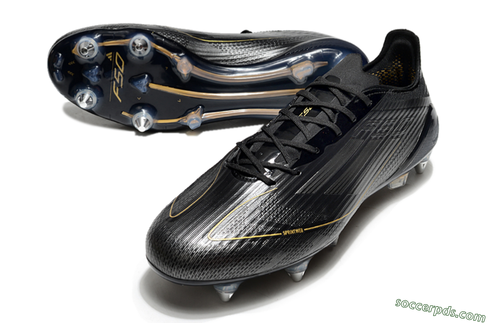 Adidas F50 Elite SG Low-Tops Football Boots - Black/Gold/Silver 3