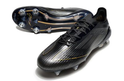 Adidas F50 Elite SG Low-Tops Football Boots - Black/Gold/Silver