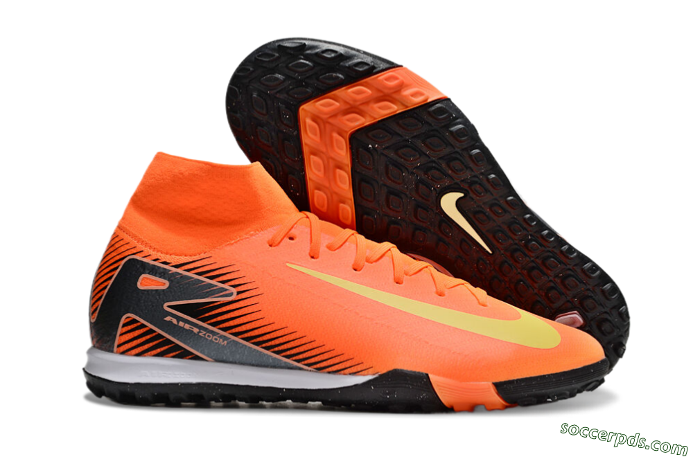 Nike Air Zoom Mercurial Superfly 10 Elite TF High-Tops Football Shoes - Red/Yellow/Black 1
