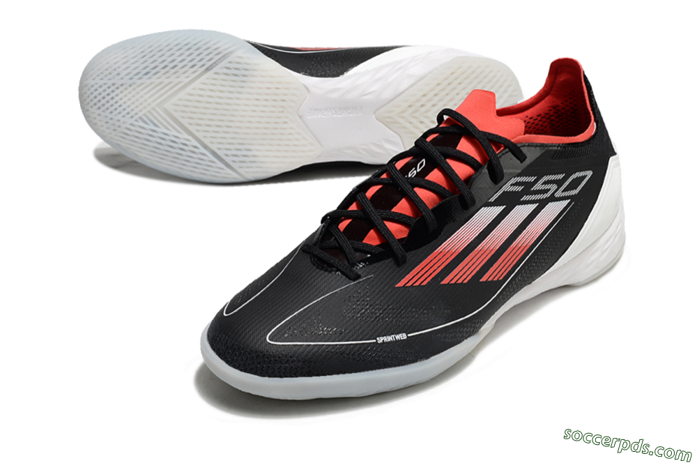 Adidas F50 Pro IC Low-Tops Football Shoes - Black/Red/White 3