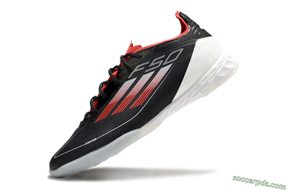Adidas F50 Pro IC Low-Tops Football Shoes - Black/Red/White 5