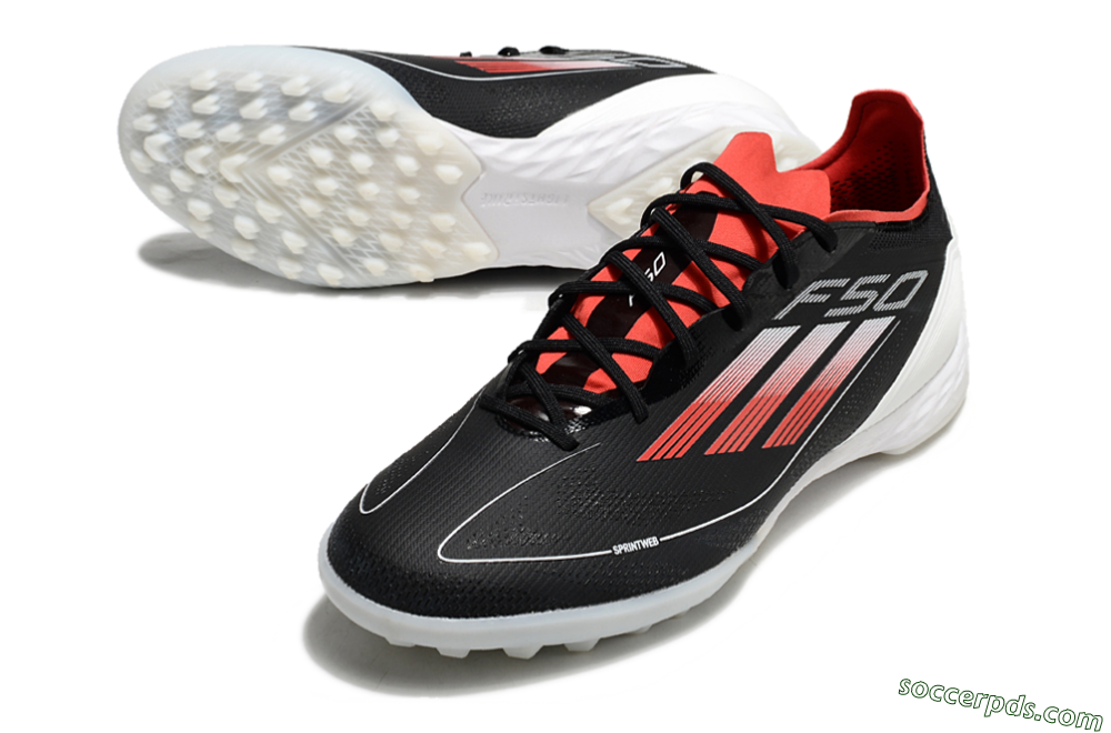 Adidas F50 Pro TF Low-Tops Football Shoes - Black/Red/White 3