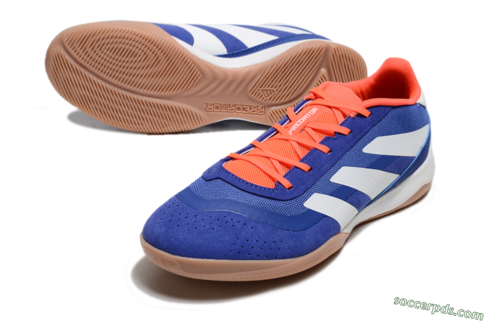 Adidas Predator 24 Elite IC Low-Tops Football Shoes - Blue/White/Brown 3