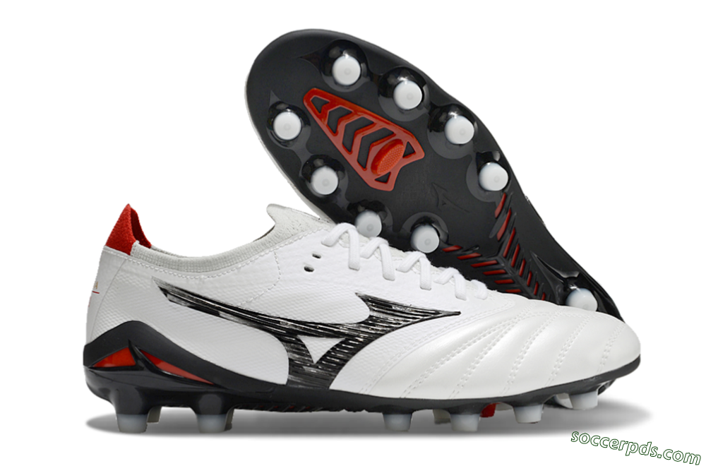 Mizuno Morelia Neo 4 FG Low-Tops Football Boots - White/Black/Red 1