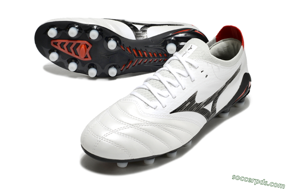 Mizuno Morelia Neo 4 FG Low-Tops Football Boots - White/Black/Red 3