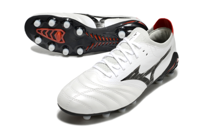 Mizuno Morelia Neo 4 FG Low-Tops Football Boots - White/Black/Red