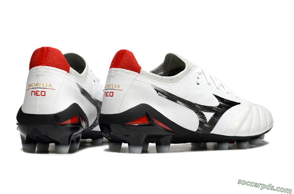Mizuno Morelia Neo 4 FG Low-Tops Football Boots - White/Black/Red 6