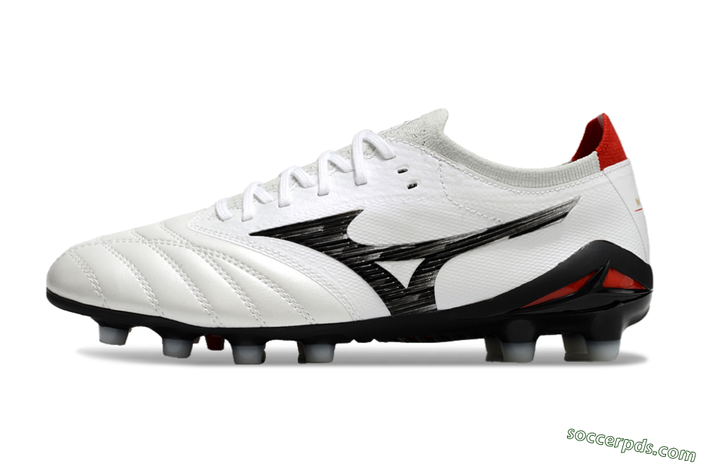 Mizuno Morelia Neo 4 FG Low-Tops Football Boots - White/Black/Red 2