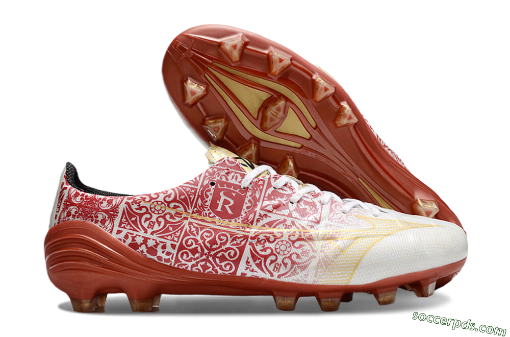 Mizuno Morelia Neo FG Low-Tops Football Boots - White/Red/Gold 1