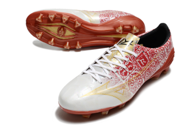 Mizuno Morelia Neo FG Low-Tops Football Boots - White/Red/Gold