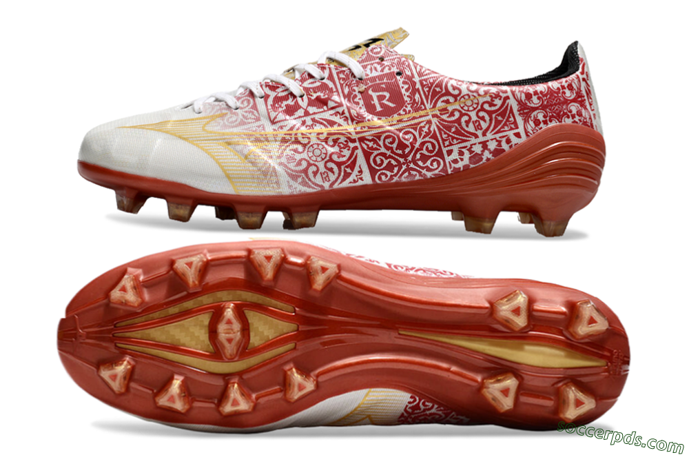 Mizuno Morelia Neo FG Low-Tops Football Boots - White/Red/Gold 0