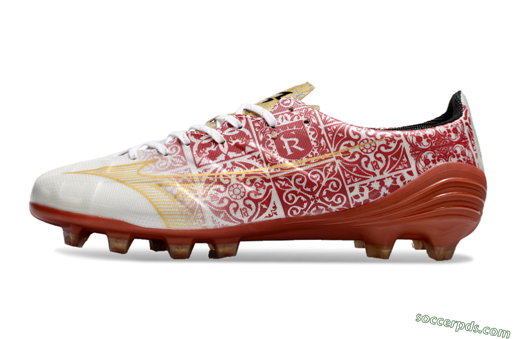 Mizuno Morelia Neo FG Low-Tops Football Boots - White/Red/Gold 2