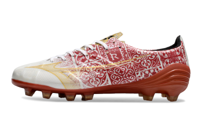 Mizuno Morelia Neo FG Low-Tops Football Boots - White/Red/Gold