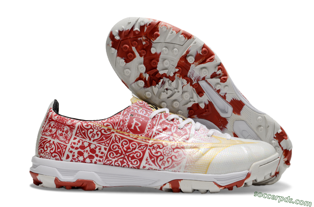 Mizuno Morelia Neo TF Low-Tops Football Shoes - White/Red/Gold 1