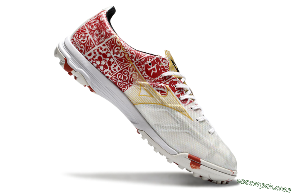 Mizuno Morelia Neo TF Low-Tops Football Shoes - White/Red/Gold 4