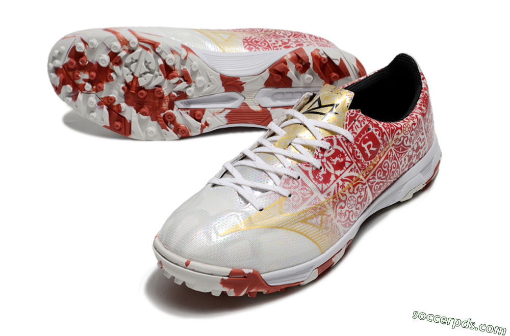 Mizuno Morelia Neo TF Low-Tops Football Shoes - White/Red/Gold 3