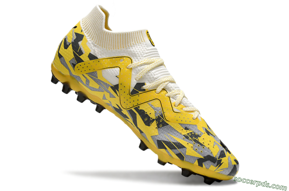 Puma Future Ultimate MG Low-Tops Football Boots - Yellow/White/Grey 5