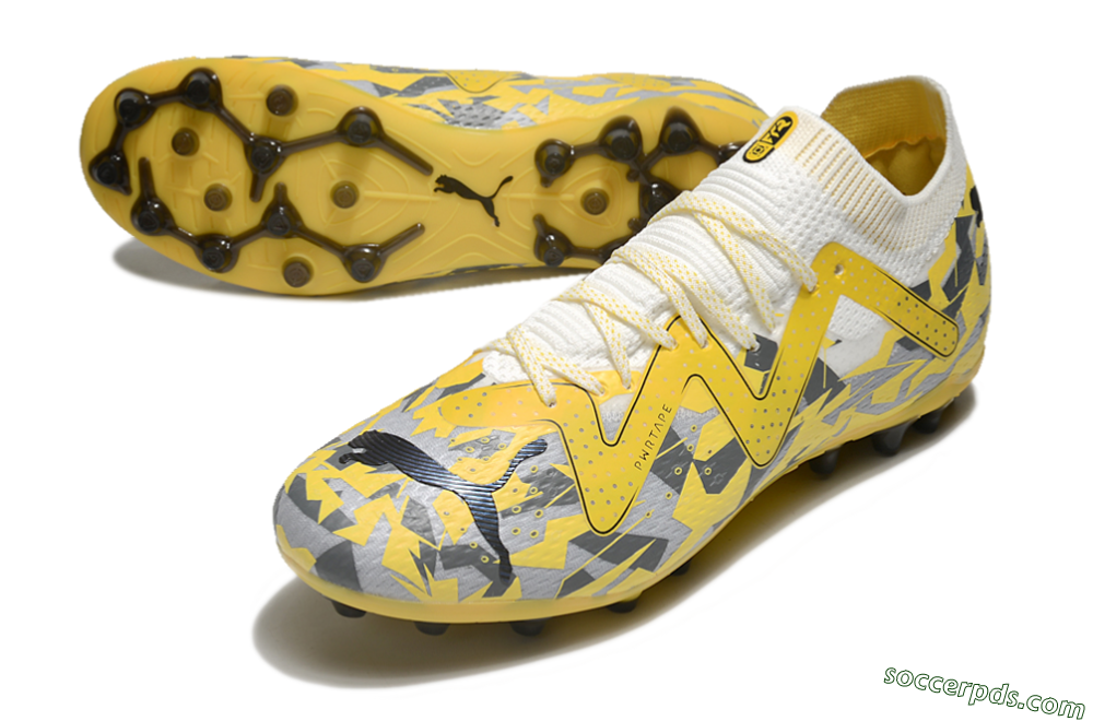 Puma Future Ultimate MG Low-Tops Football Boots - Yellow/White/Grey 3