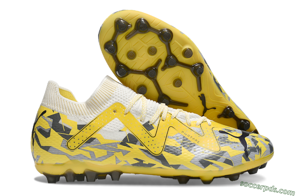 Puma Future Ultimate MG Low-Tops Football Boots - Yellow/White/Grey 1