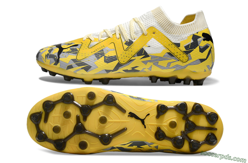 Puma Future Ultimate MG Low-Tops Football Boots - Yellow/White/Grey 0