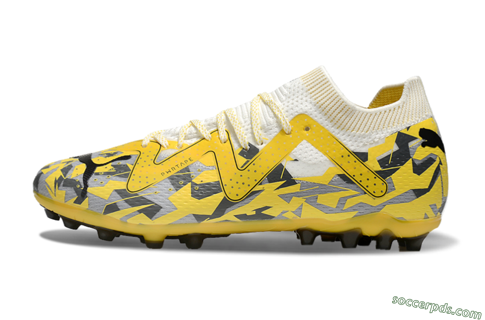 Puma Future Ultimate MG Low-Tops Football Boots - Yellow/White/Grey 2