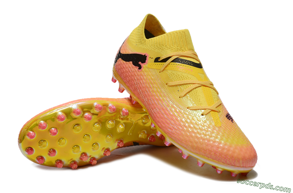 Puma Future Ultimate MG Low-Tops Football Boots - Pink/Black/Yellow 3