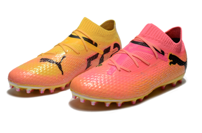 Puma Future Ultimate MG Low-Tops Football Boots - Pink/Black/Yellow