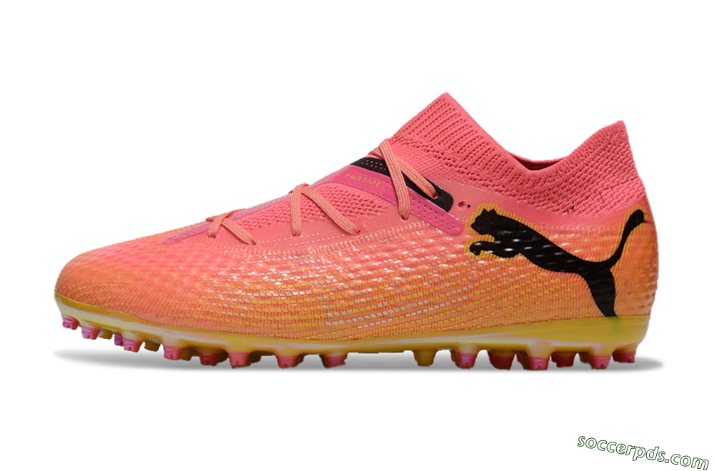 Puma Future Ultimate MG Low-Tops Football Boots - Pink/Black/Yellow 2