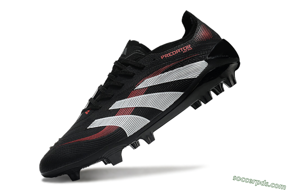 Adidas Predator Elite 2025 Stealth Victory FG Low-Tops Football Boots - Black/White/Red 5
