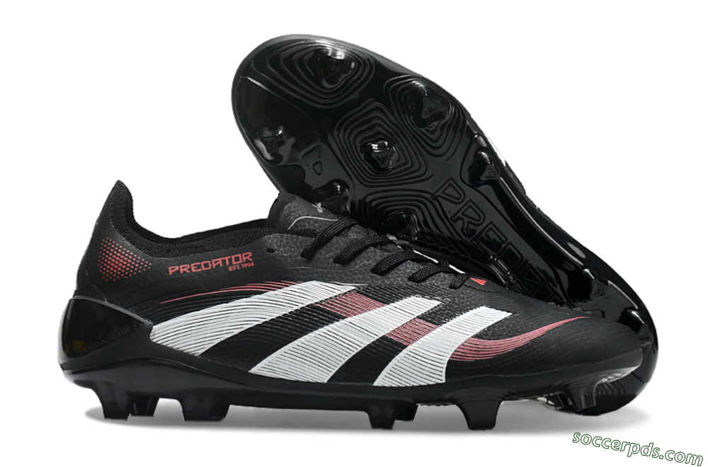 Adidas Predator Elite 2025 Stealth Victory FG Low-Tops Football Boots - Black/White/Red 1