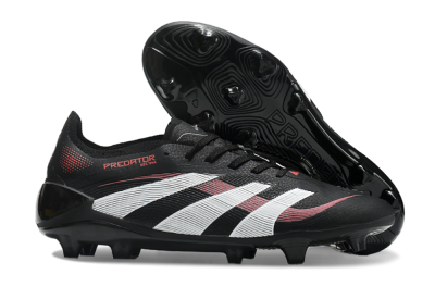 Adidas Predator Elite 2025 Stealth Victory FG Low-Tops Football Boots - Black/White/Red