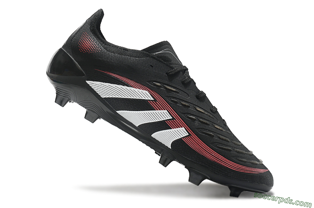 Adidas Predator Elite 2025 Stealth Victory FG Low-Tops Football Boots - Black/White/Red 4