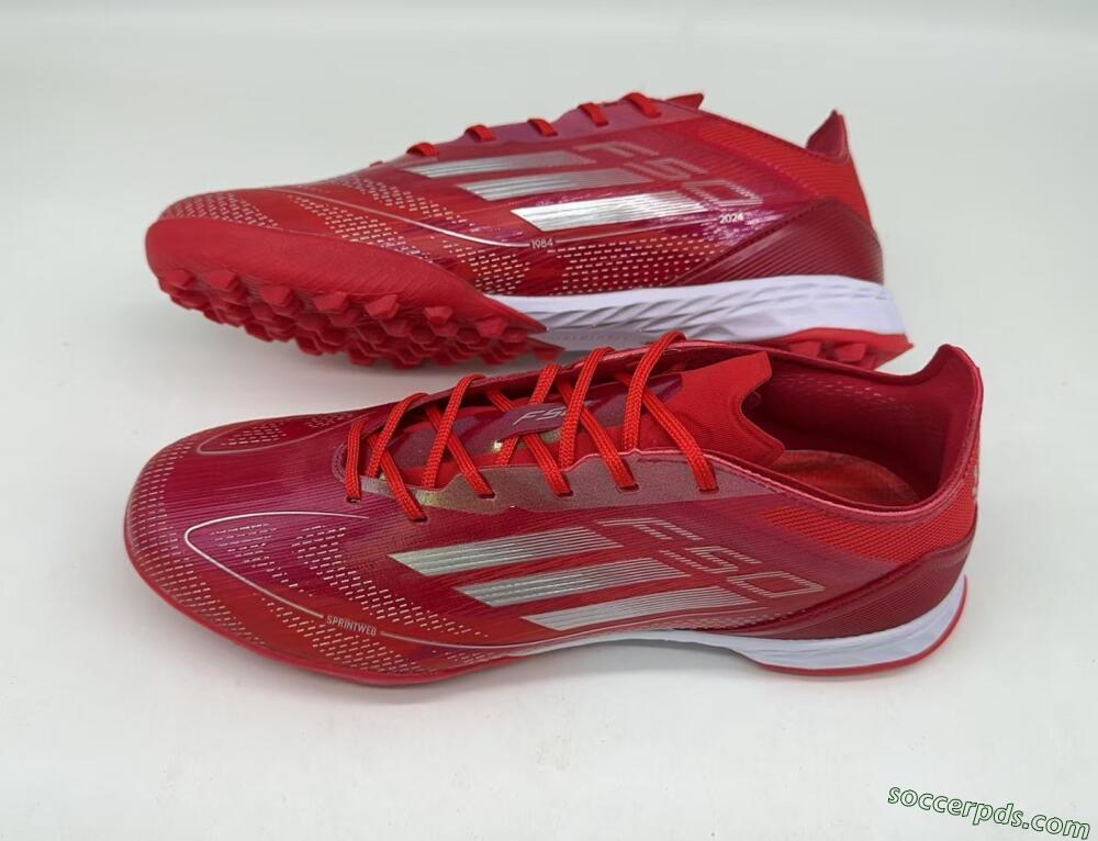 Adidas F50 Pro TF Low-Tops Football Shoes - Red/Silver/White