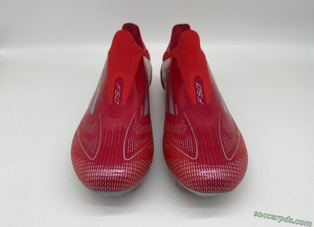 Adidas F50 Elite Laceless FG Low-Tops Football Boots - Red/Silver