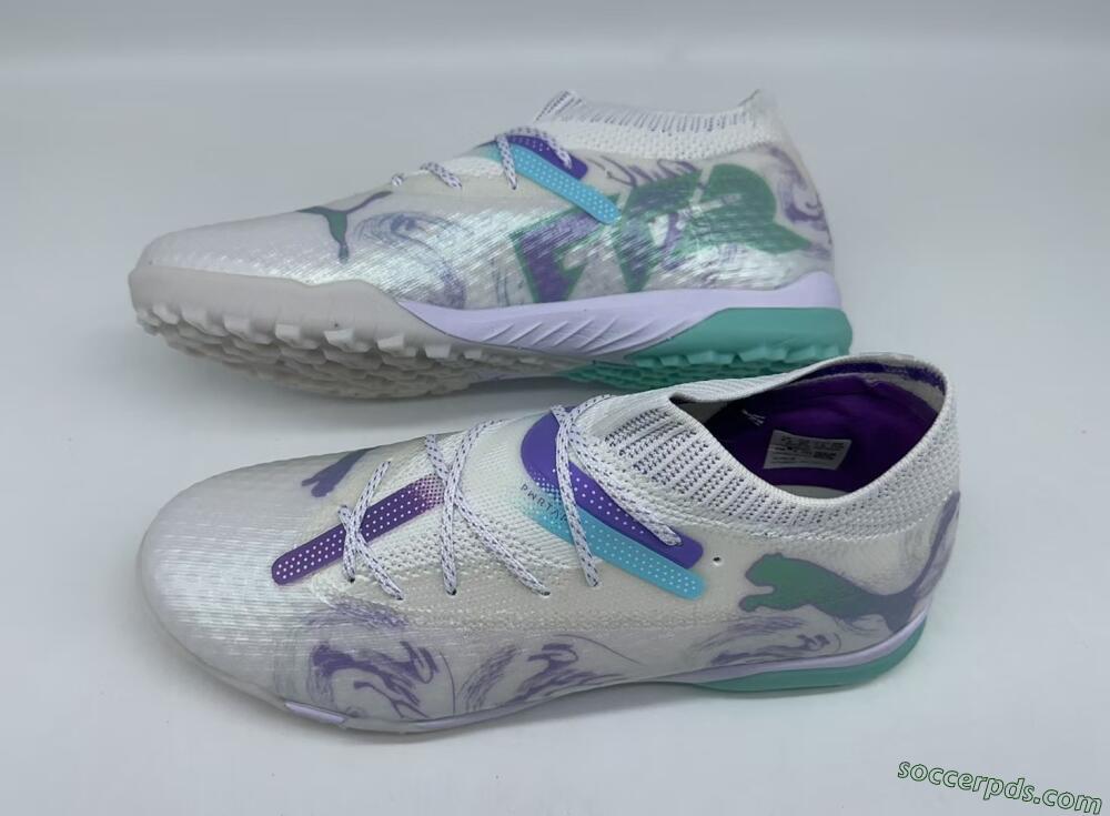 Puma Future Ultimate TF Low-Tops Football Shoes - Beige/Jade/Purple