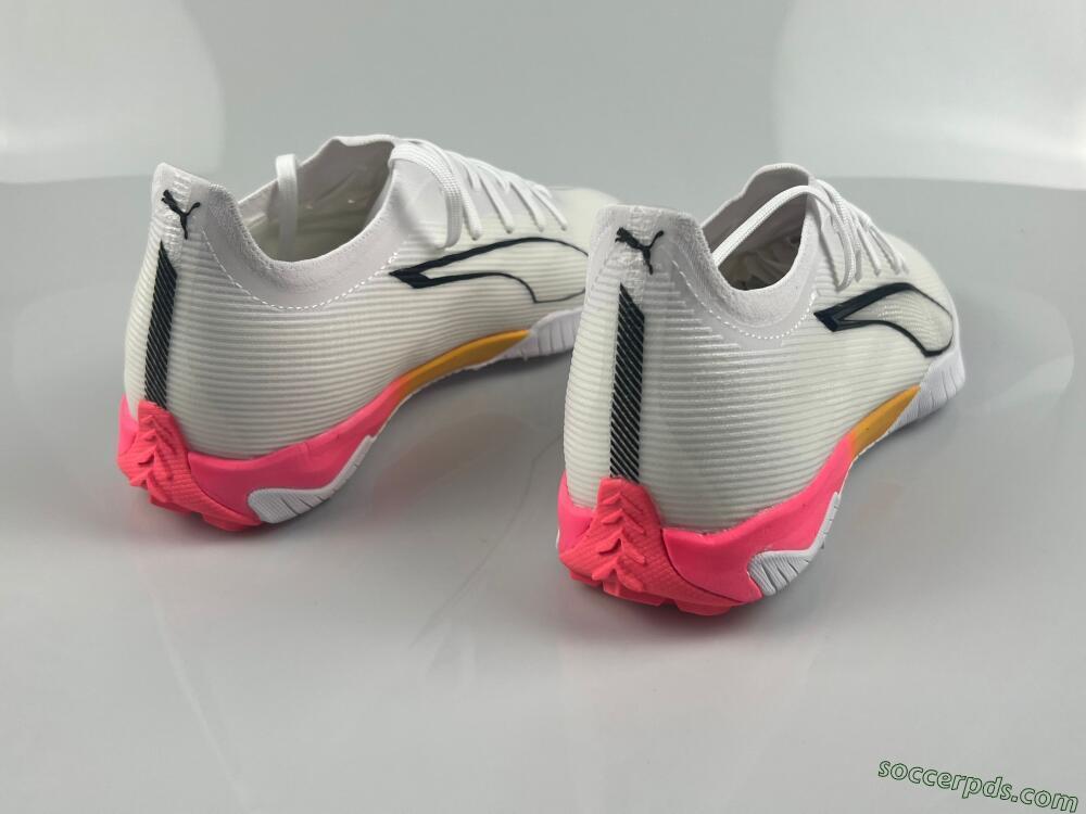 Puma Ultra Ultimate TF Low-Tops Football Shoes - White/Black/Yellow/Pink