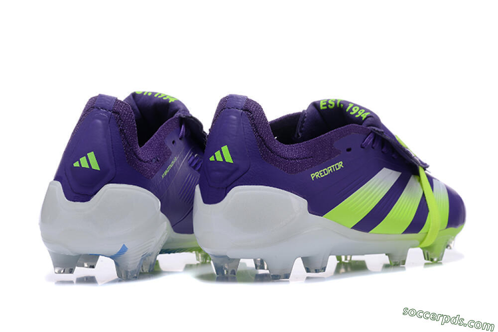 Adidas Predator Elite Foldover Tongue FG Low-Tops Football Boots - Purple/Yellow/White 6