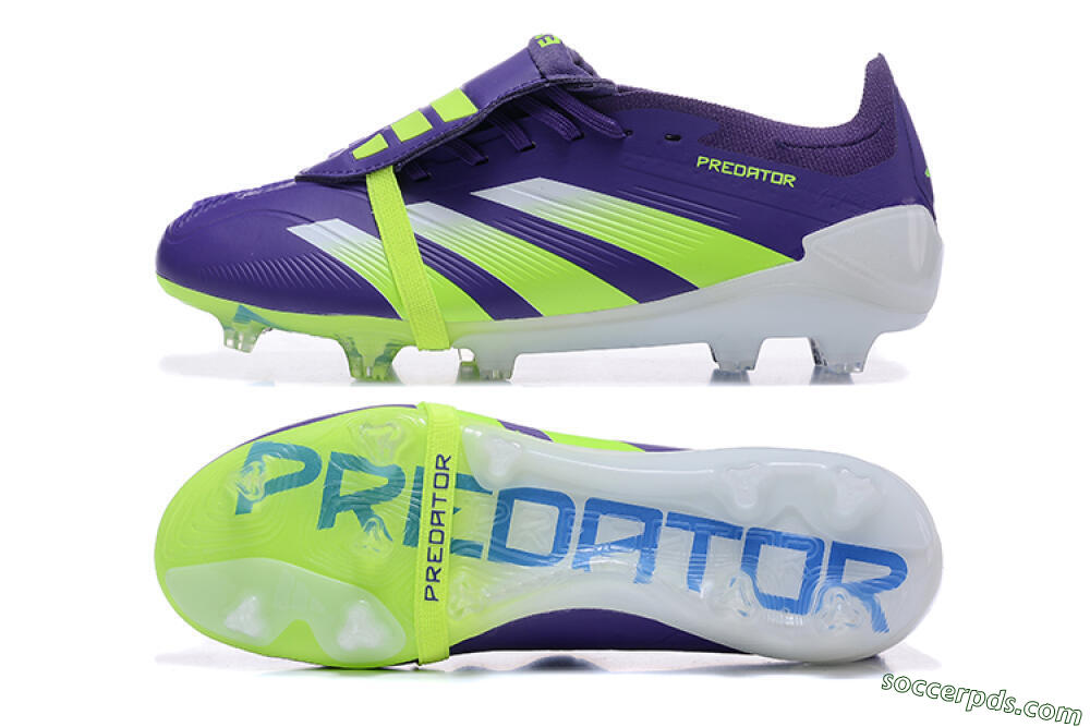 Adidas Predator Elite Foldover Tongue FG Low-Tops Football Boots - Purple/Yellow/White 0