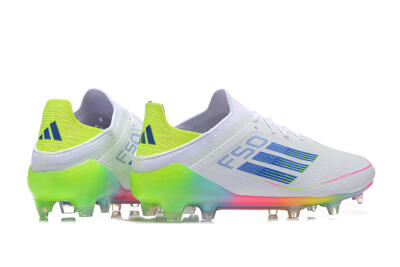 Adidas F50 Elite FG Low-Tops Football Boots - White/Blue/Yellow/Pink