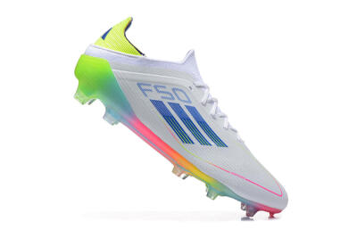 Adidas F50 Elite FG Low-Tops Football Boots - White/Blue/Yellow/Pink