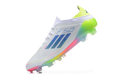 Adidas F50 Elite FG Low-Tops Football Boots - White/Blue/Yellow/Pink