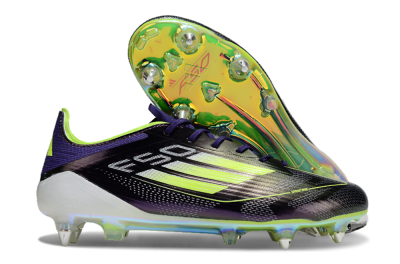 Adidas F50 Elite SG Low-Tops Football Boots - Purple/Yellow/Gold
