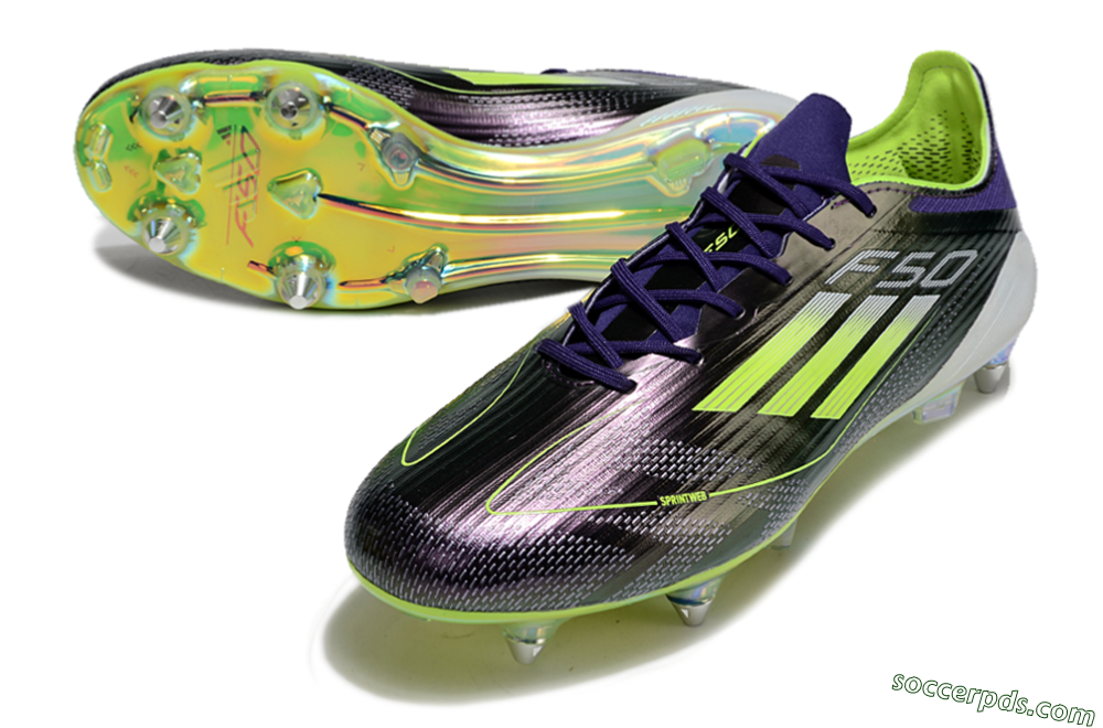 Adidas F50 Elite SG Low-Tops Football Boots - Purple/Yellow/Gold 3