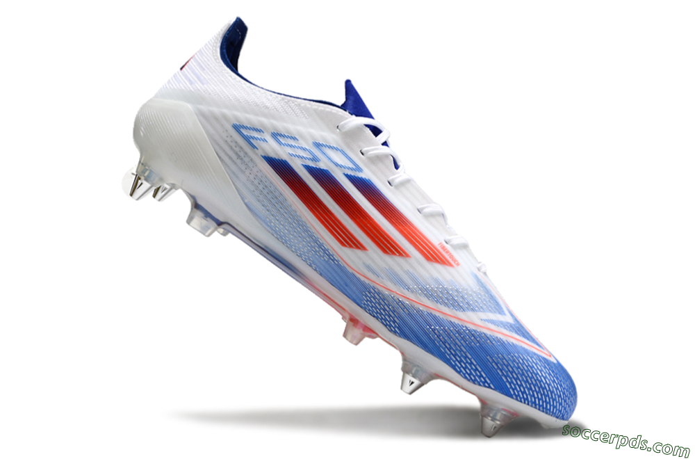 Adidas F50 Elite SG Low-Tops Football Boots - White/Blue/Red 4